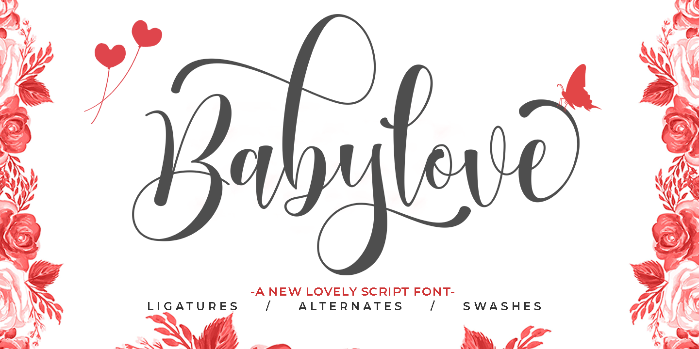 Пример шрифта Babylove #1